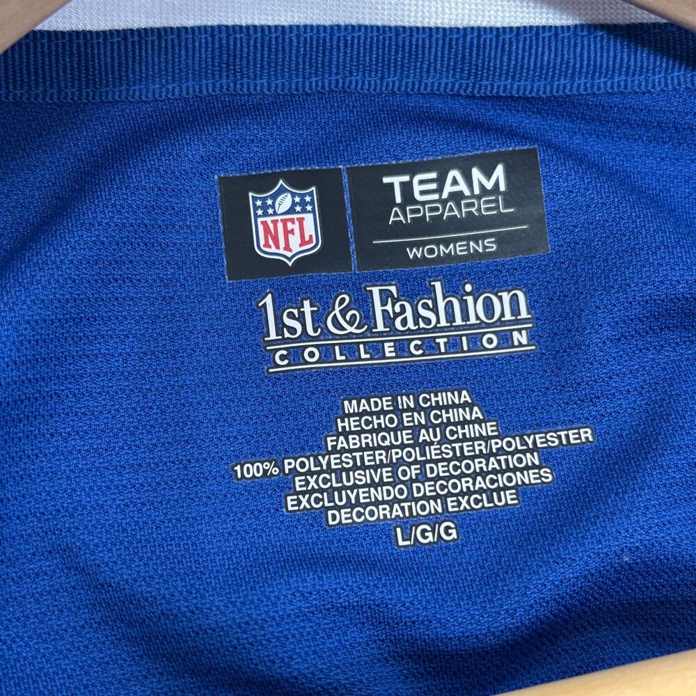 Indianapolis Colts NFL Team Apparel Women's Blue Short Sleeve Sequin Jersey Lg - Picture 4 of 4